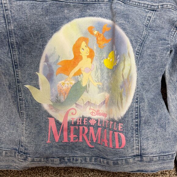 Disney Princess Jean‎ Jacket Girls Large Blue The Little Mermaid Button Up Denim - Picture 3 of 9